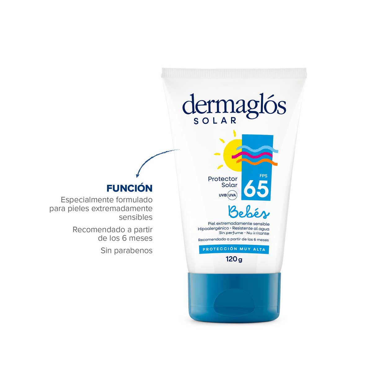 Protector Solar Bebés Dermaglós FPS 65 crema 120 g image number 5