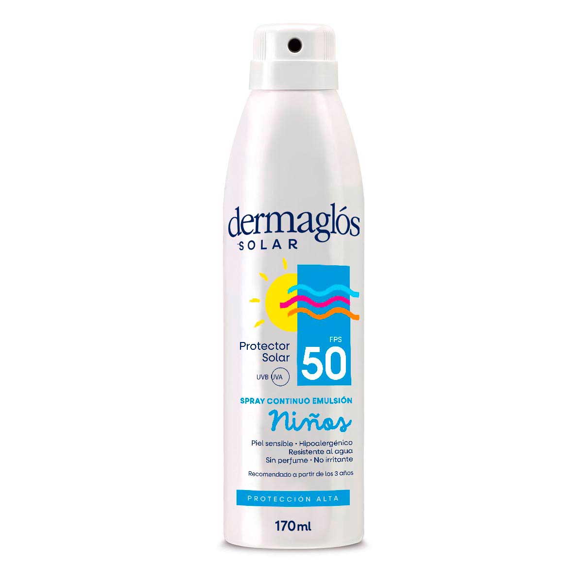 Protector Solar Niños Dermaglós FPS 50 spray continuo 170 ml