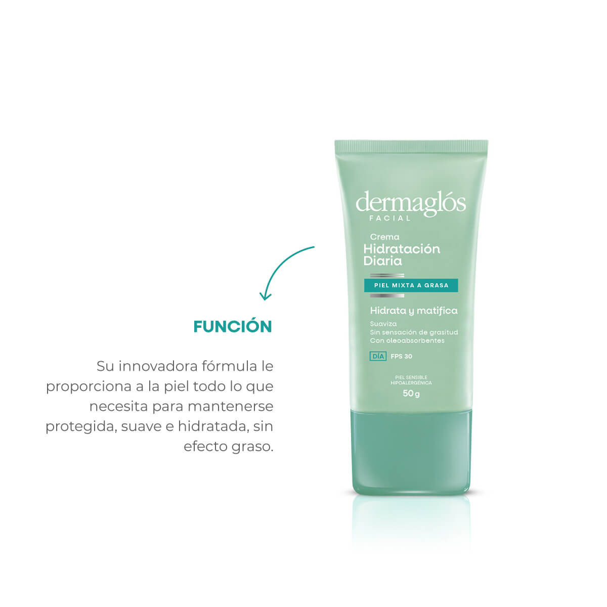 Dermaglós Facial Crema Hidratación Diaria FPS 30 Piel Mixta a Grasa 50 g image number 5