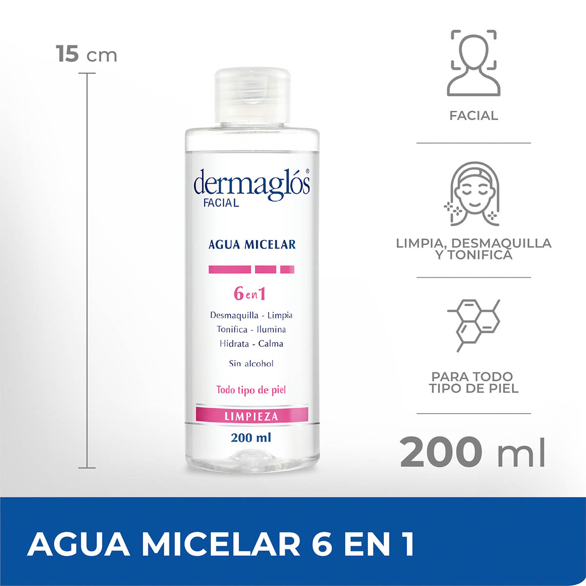 Dermaglós Facial Agua Micelar 200 ml