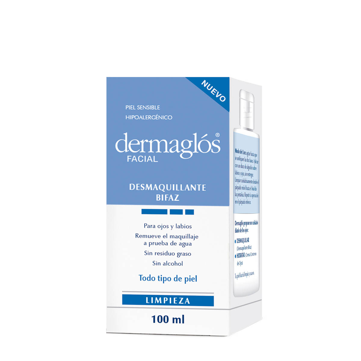 Dermaglós Facial Desmaquillante Bifaz de Ojos 100 ml image number 2