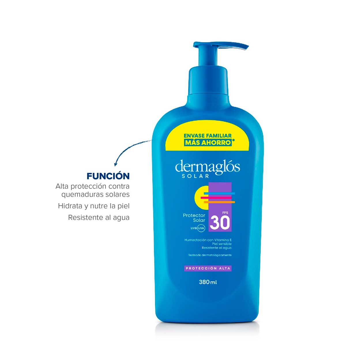 Protector Solar Dermaglós FPS 30 emulsión 380 ml image number 2