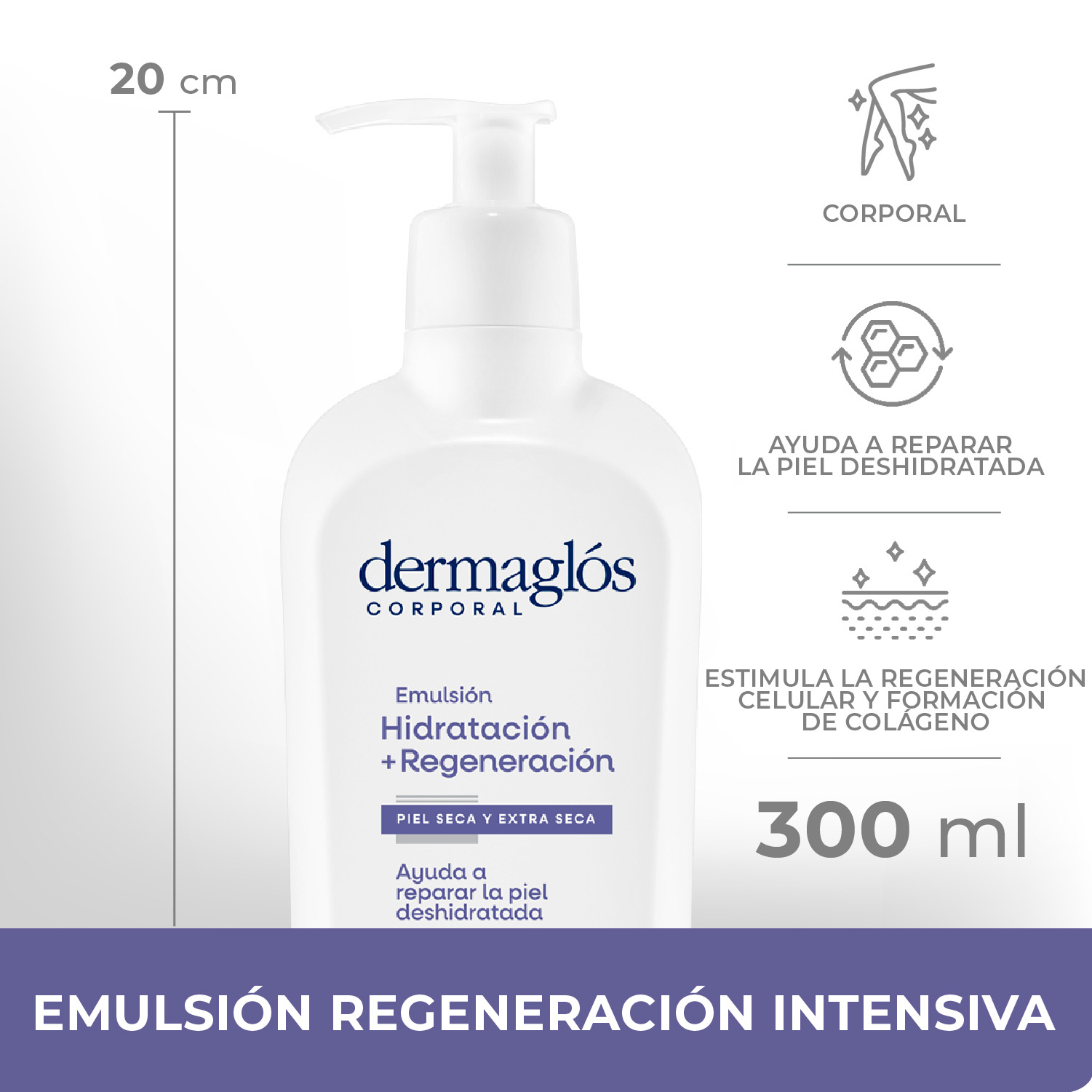 Dermaglós Corporal Emulsión Hidratación + Regeneración 300 ml image number 1