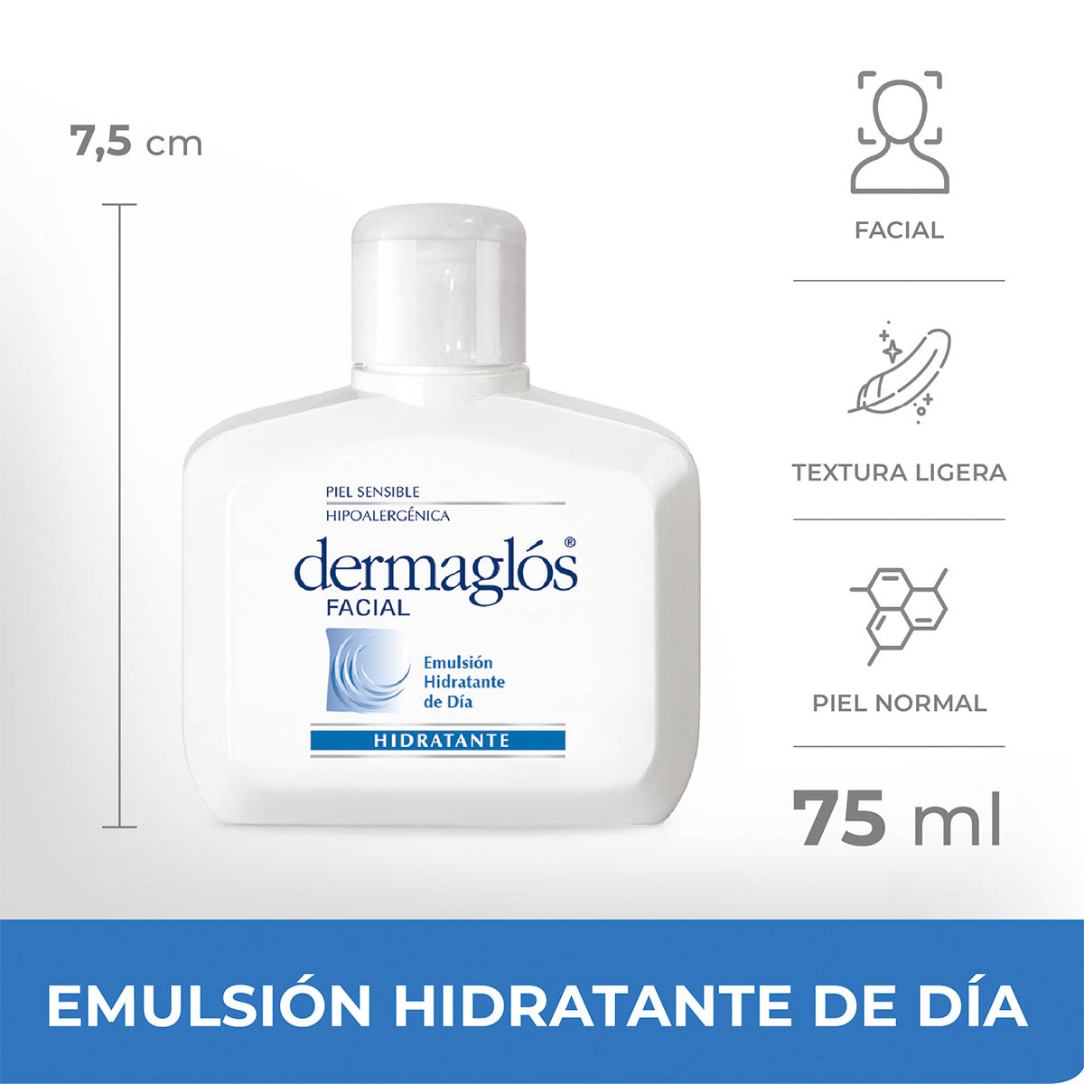 Dermaglós Facial Emulsión Hidratación Diaria Piel Equilibrada a Mixta 75 ml