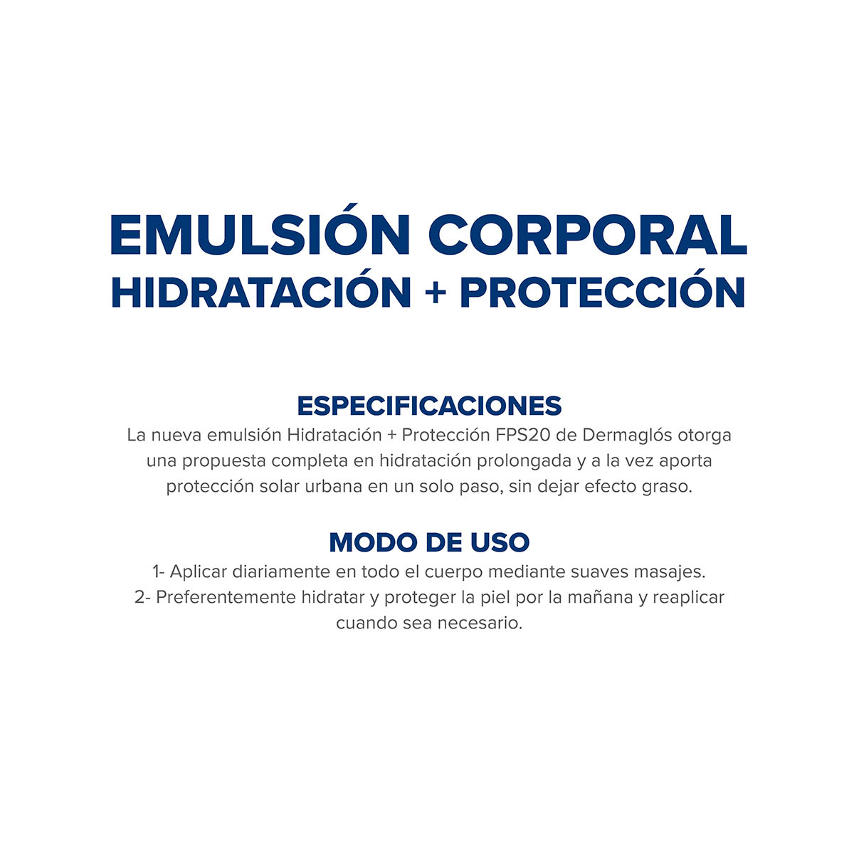Dermaglós Corporal Emulsión Hidratación + Protección con FPS 20 175 ml image number 3