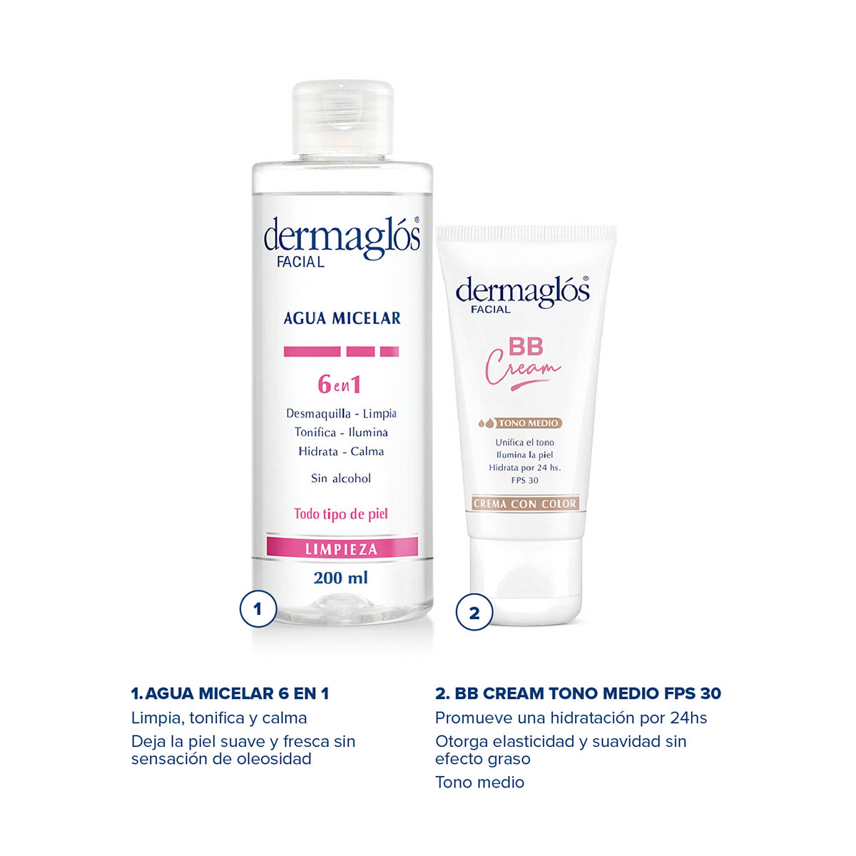 Kit Rutina Express Dermaglós BB Cream Tono Medio
