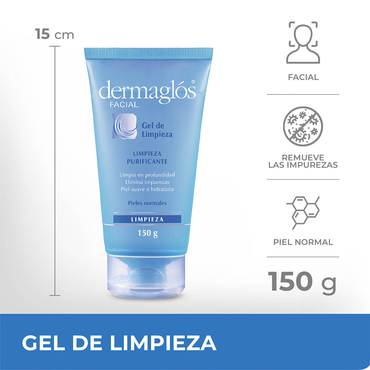 Dermaglós Facial Gel de Limpieza Piel Normal 150 g image number 1