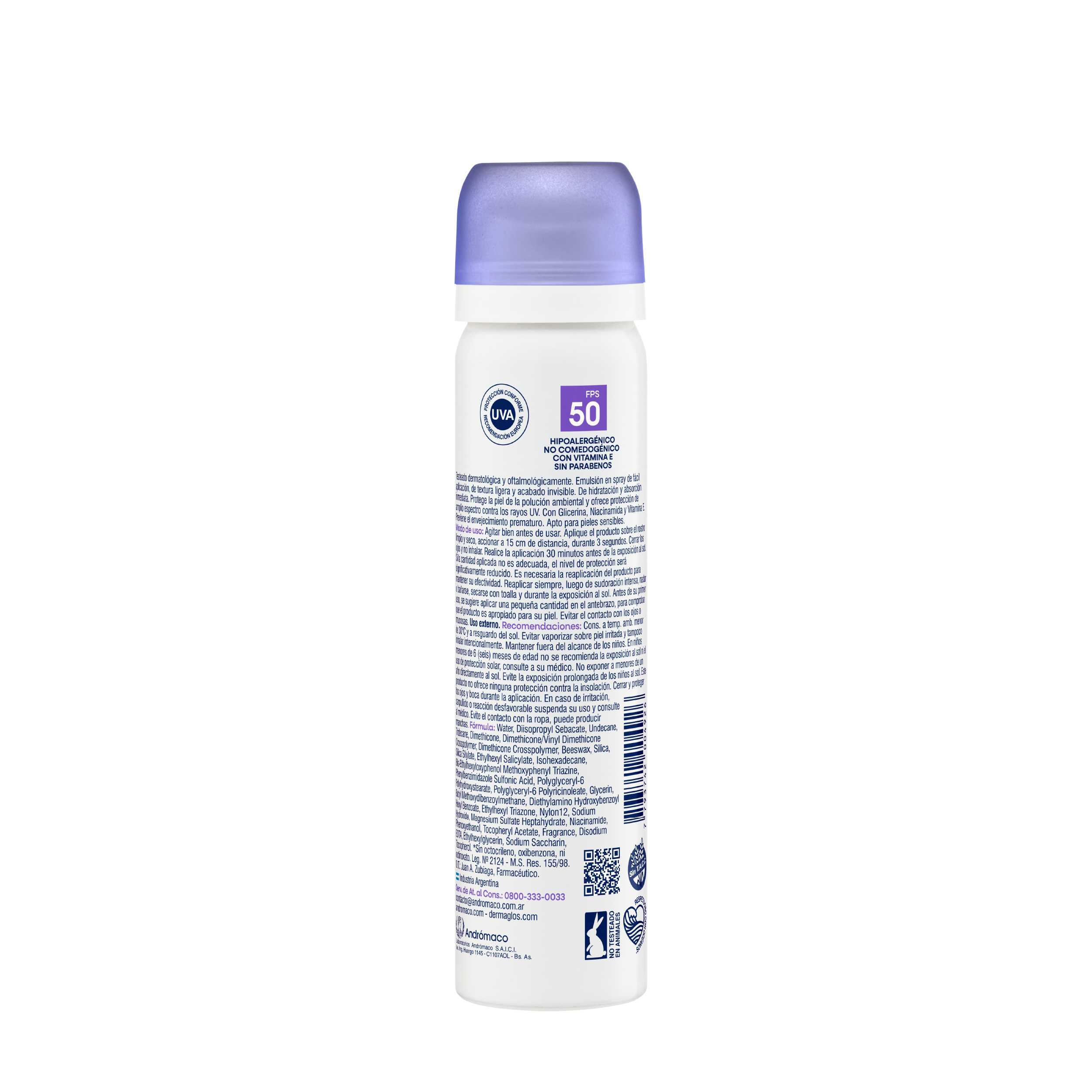 Dermaglós Solar Protector Solar con FPS 50 Bruma Facial Emulsión en Spray Continuo por 75 ml image number 1