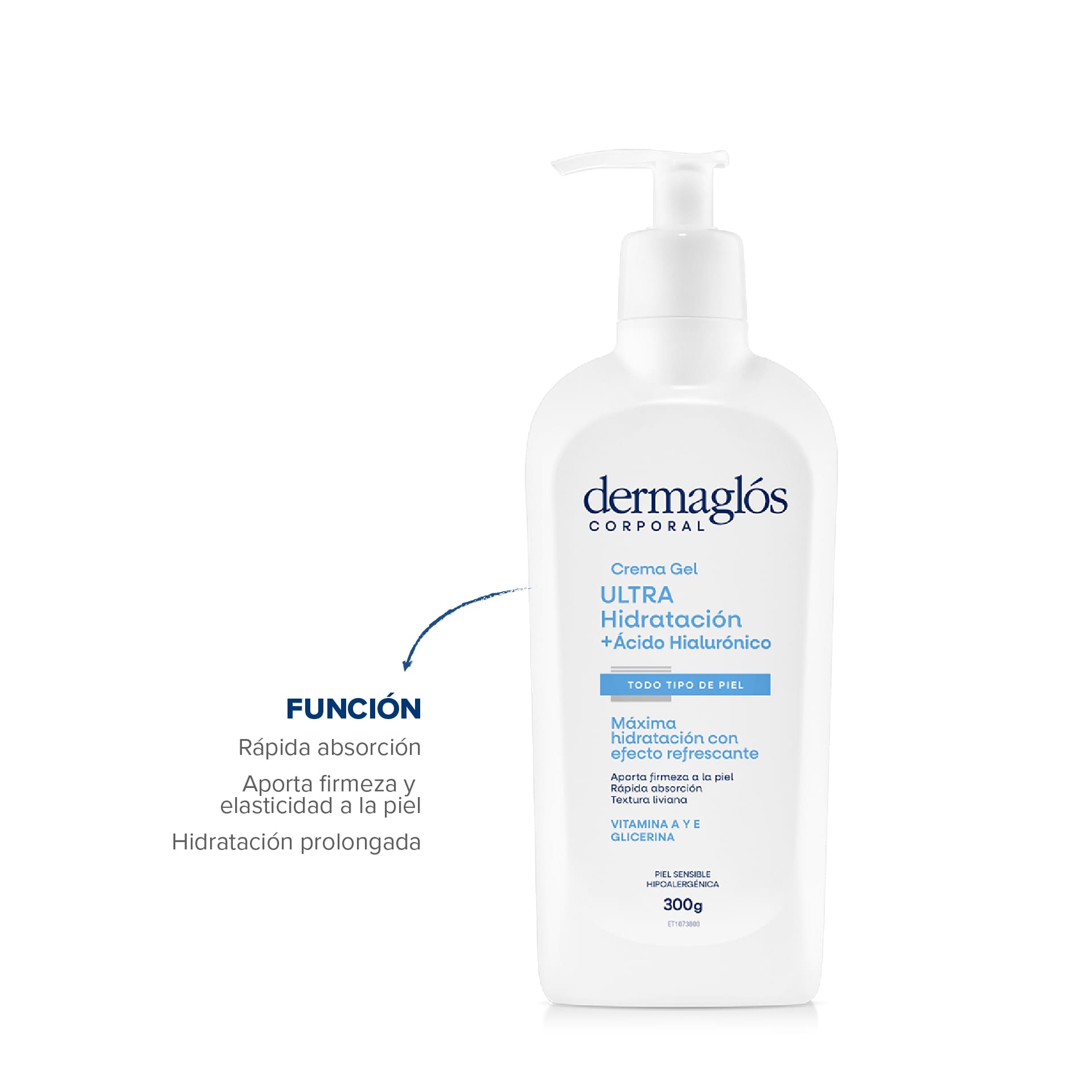 Dermaglós Corporal Crema Gel Ultra Hidratación + Ácido Hialurónico 300 g image number 2