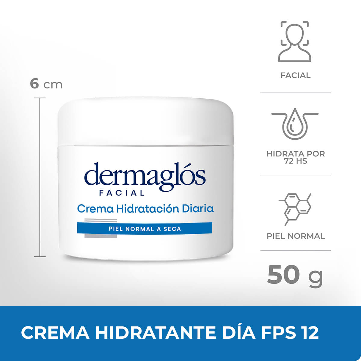 Dermaglós Facial Crema Hidratación Diaria Piel Equilibrada a Seca 50 g image number 9