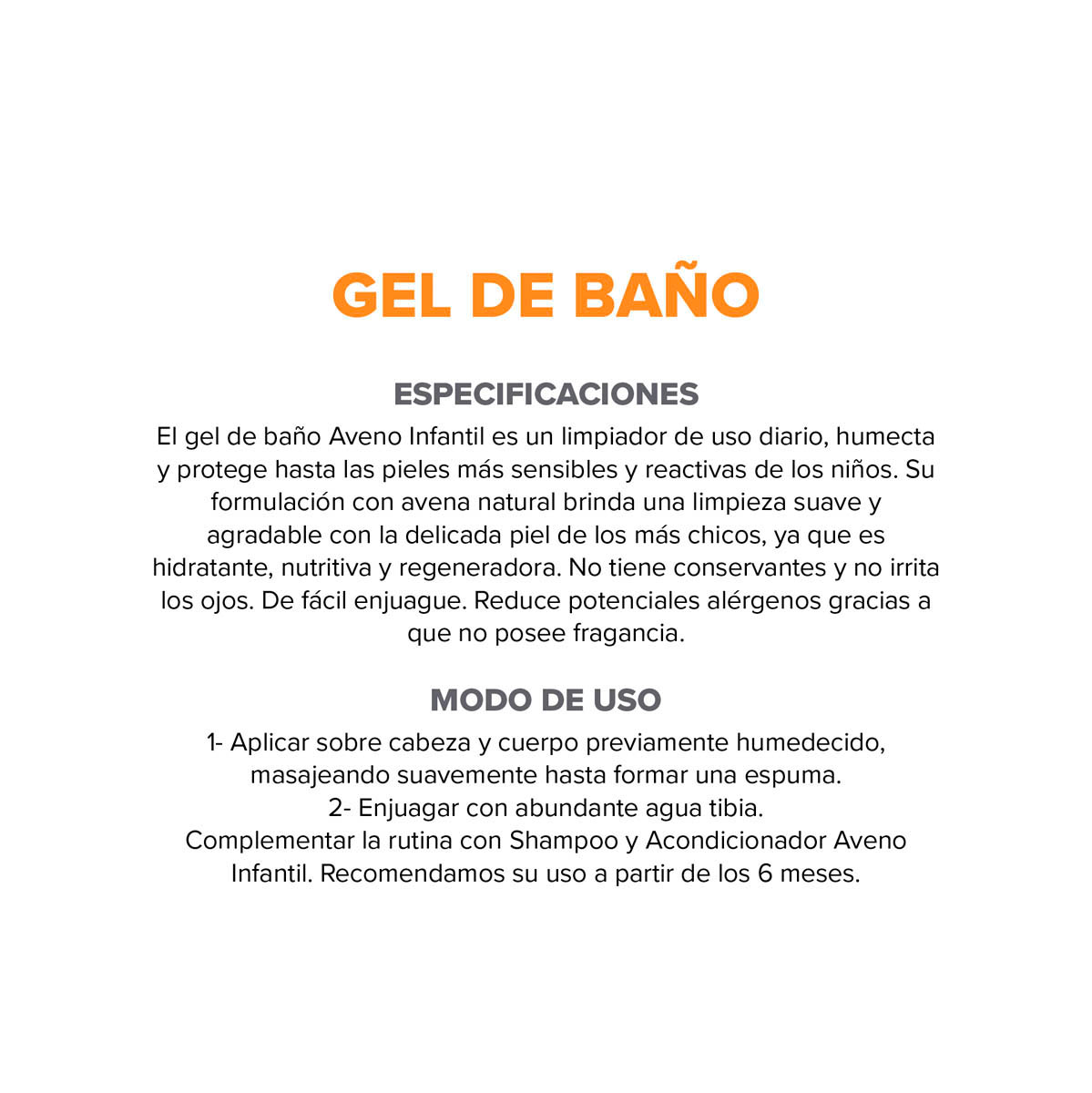 Aveno Infantil Gel de Baño de Uso Diario 250 g image number 6