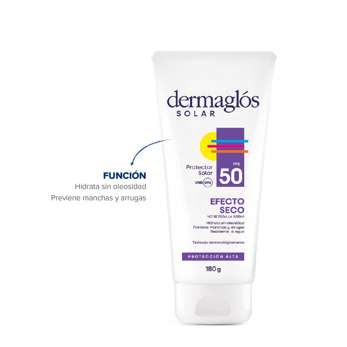 Protector Solar Dermaglós FPS 50 Efecto Seco crema 180 ml image number 3