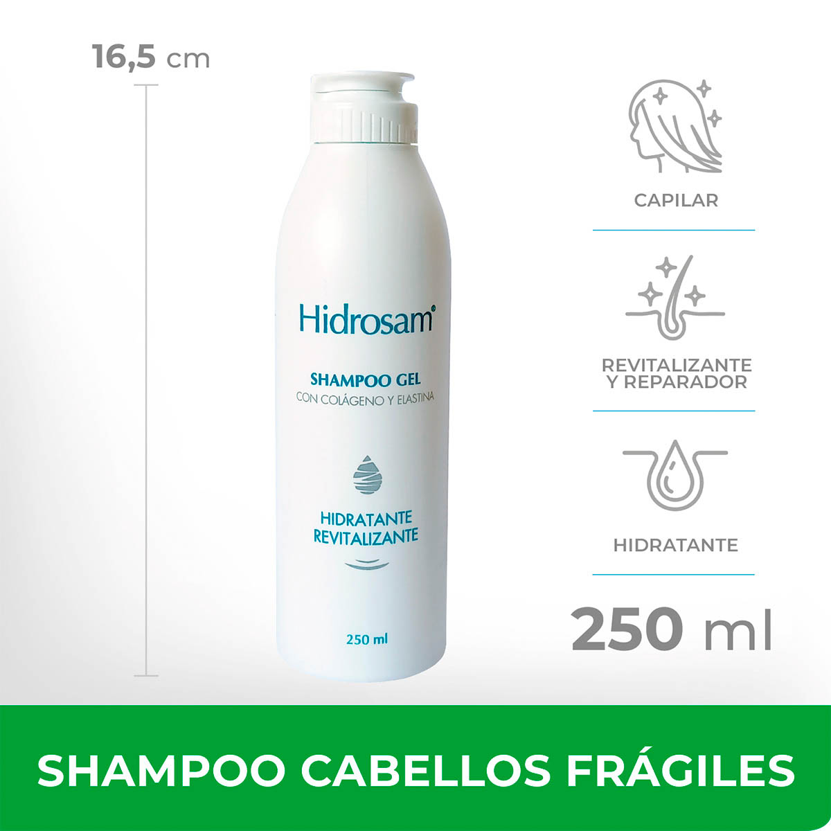 Shampoo en Gel Hidrosam para cabellos frágiles 250 ml image number 5