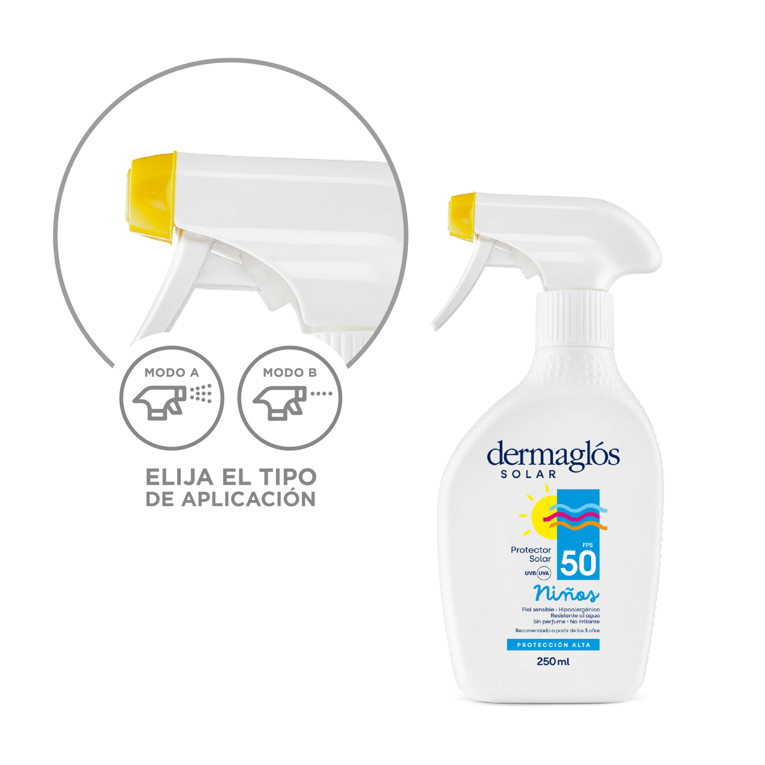 Protector Solar Niños Dermaglós FPS 50 Gatillo 250 ml image number 2