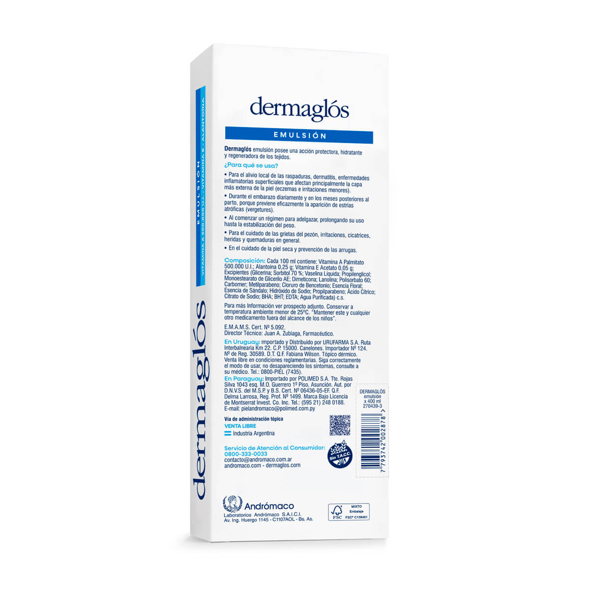 Dermaglós Terapéutica Emulsión 400 ml image number 3