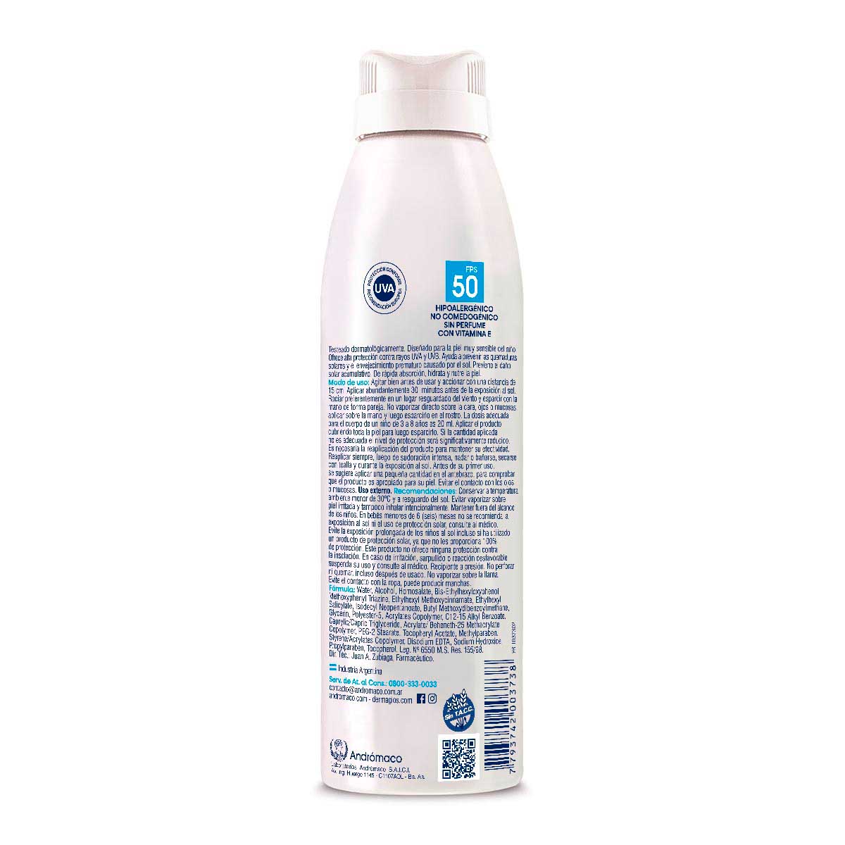 Protector Solar Niños Dermaglós FPS 50 spray continuo 170 ml