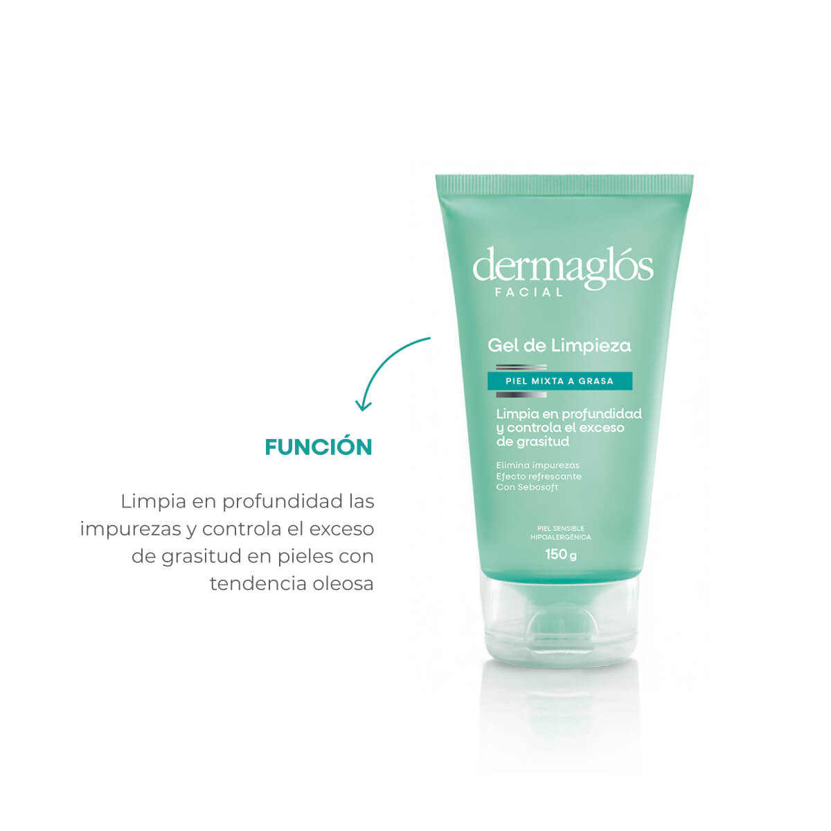 Dermaglós Facial Gel de Limpieza Piel Mixta a Grasa 150 g image number 4