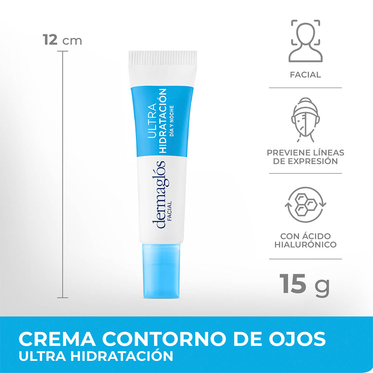 Dermaglós Facial Crema Gel Contorno de Ojos Ultra Hidratación 15 g