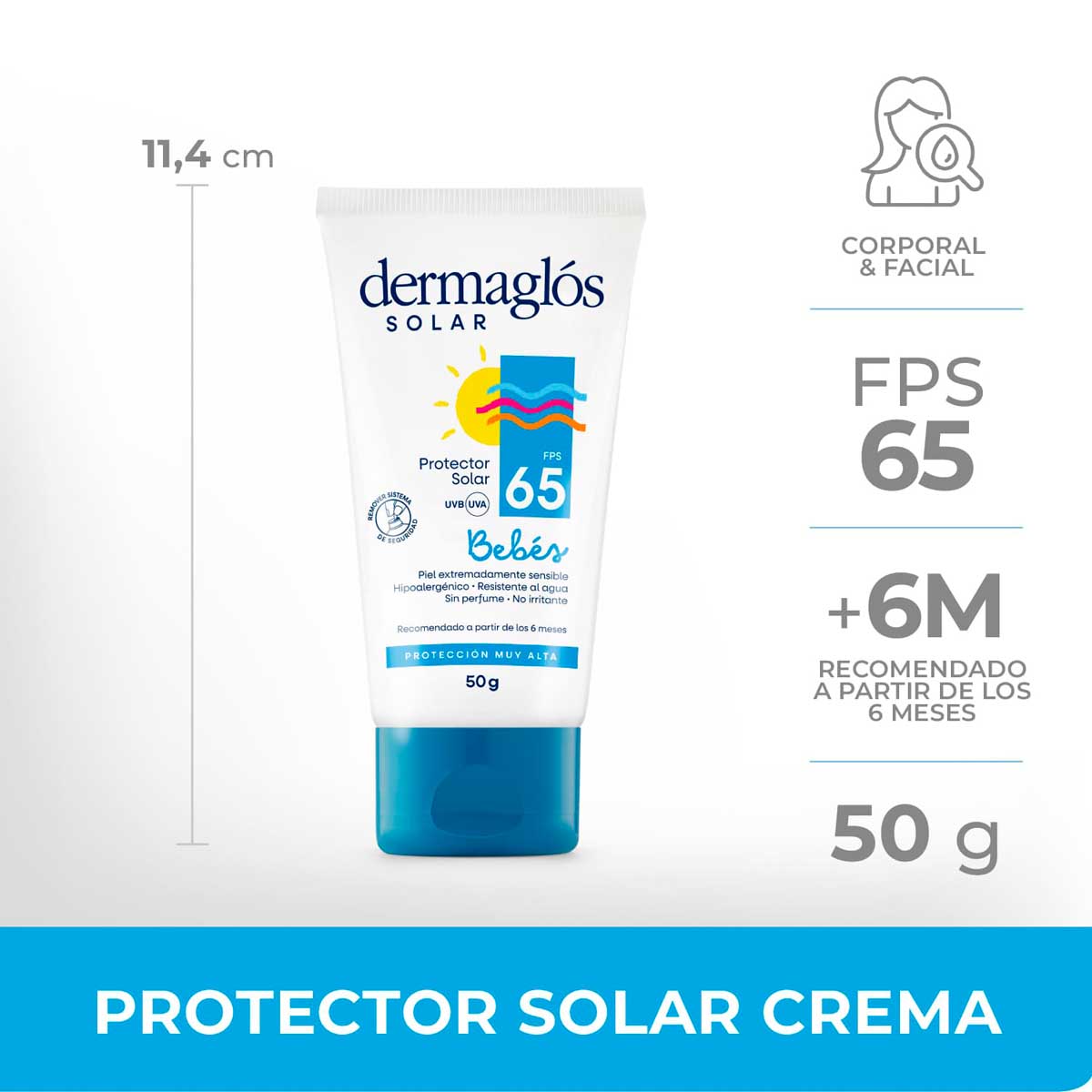 Protector Solar Bebés Dermaglós FPS 65 crema 50 g image number 6