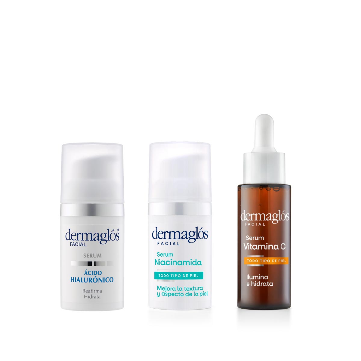Kit Dermaglós Serums Ácido Hialurónico + Niacinamida + Vitamina C