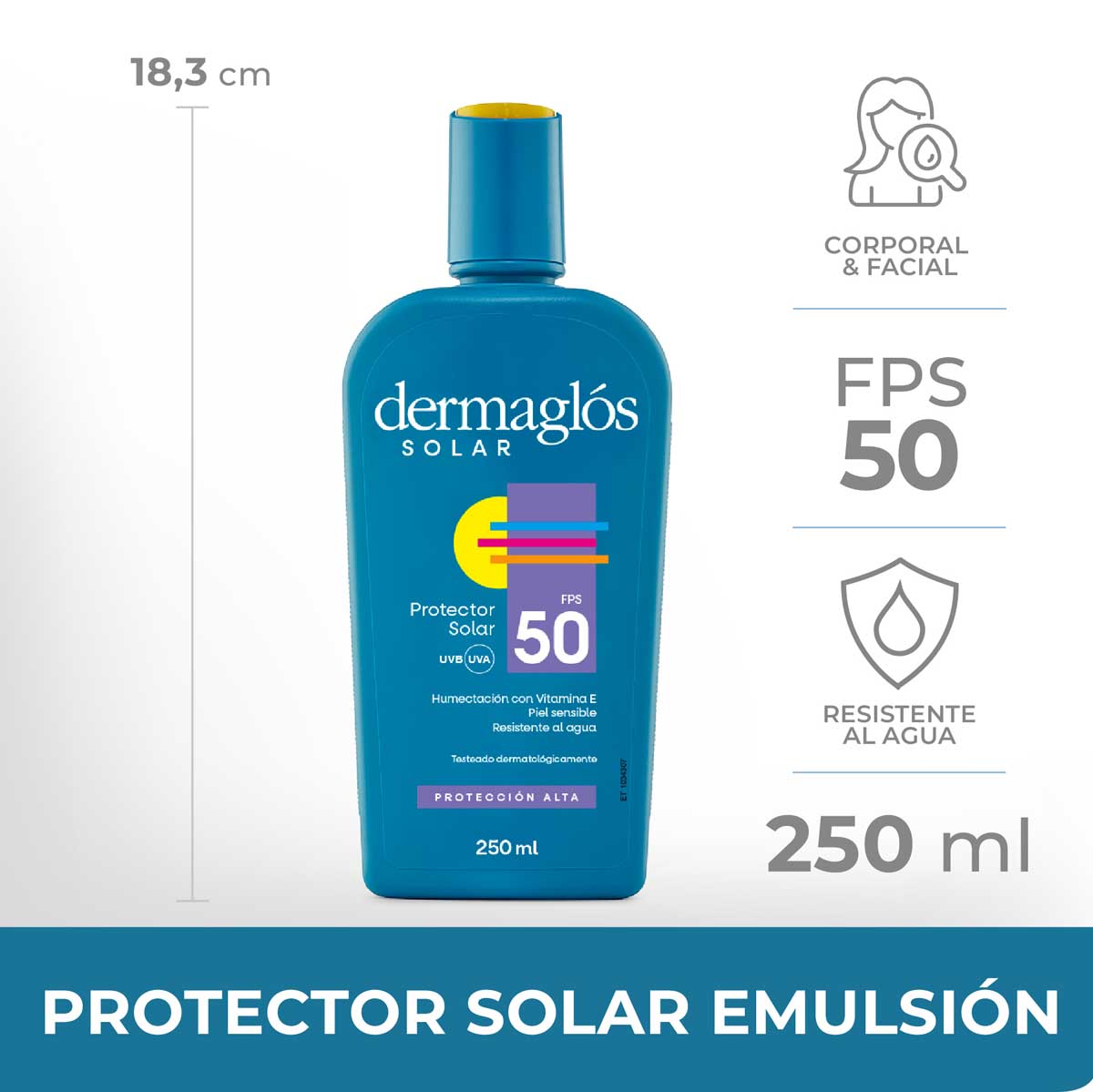 Dermaglós Solar Protector Solar con FPS 50 250 ml image number 6