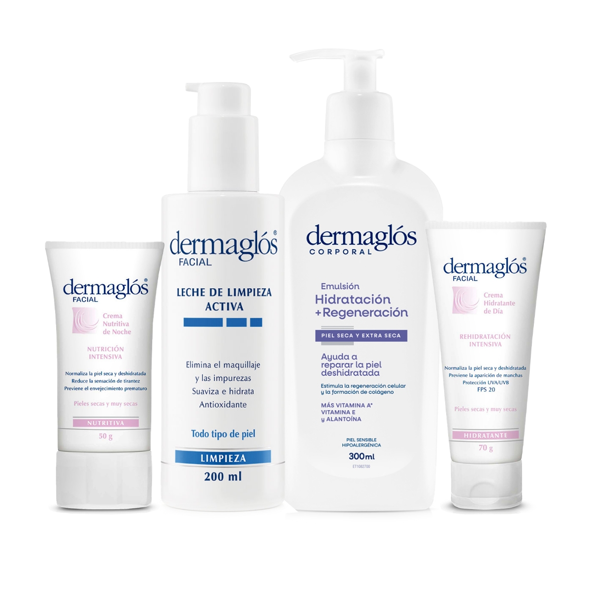 Kit Facial y Corporal Dermaglós Piel Seca