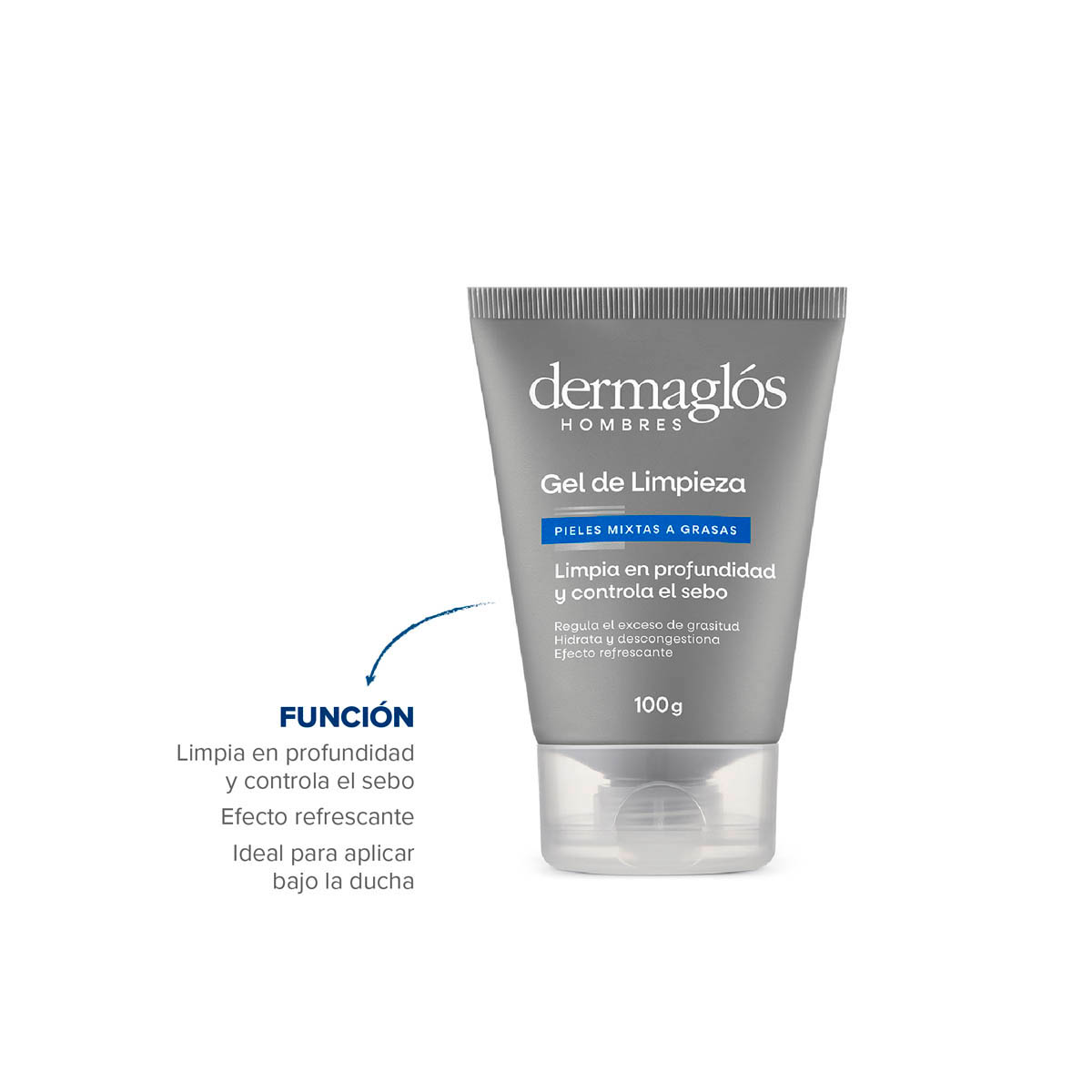 Dermaglós Hombres Gel de Limpieza 100 g image number 2