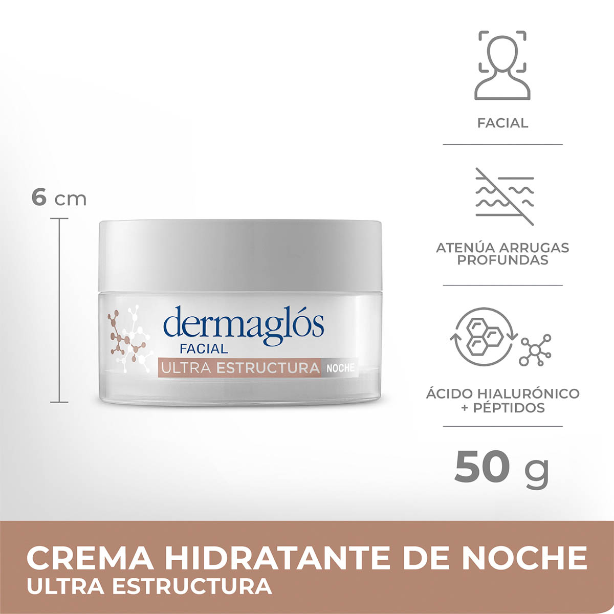 Crema Dermaglós Hidratante de Noche Ultra Estructura  50 g
