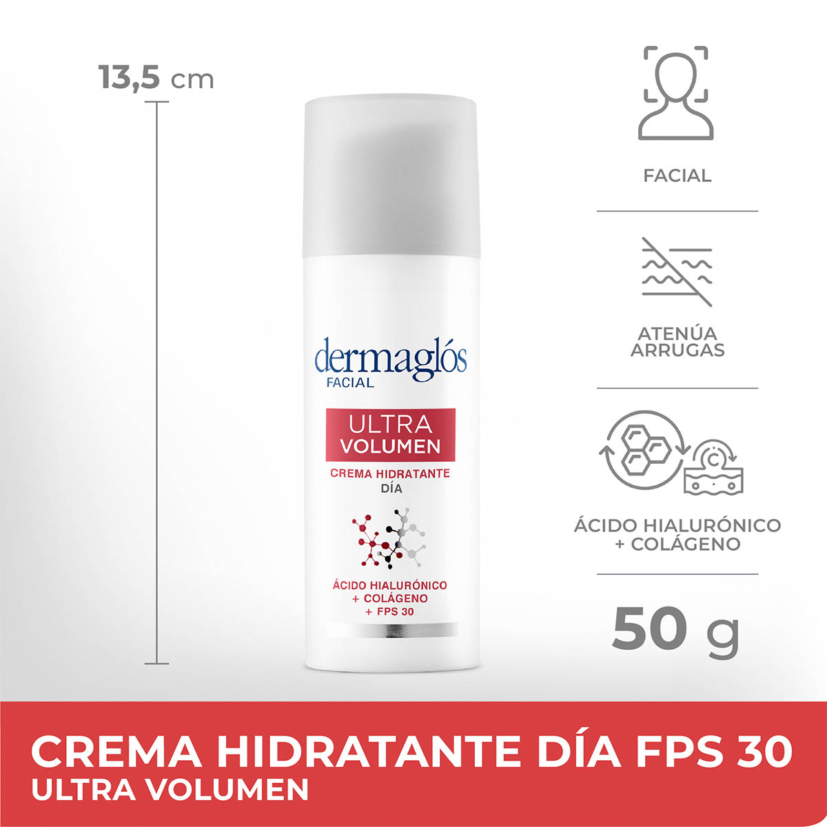 Dermaglós Facial Crema de Día Ultra Volumen con FPS 30 50 g