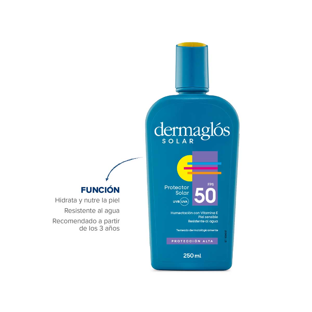 Dermaglós Solar Protector Solar con FPS 50 250 ml image number 4