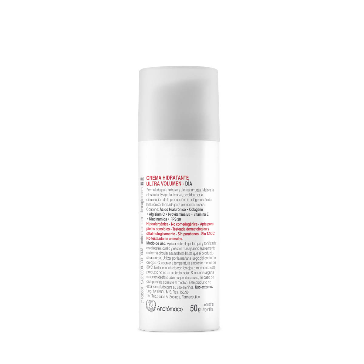 Dermaglós Facial Crema de Día Ultra Volumen con FPS 30 50 g image number 2