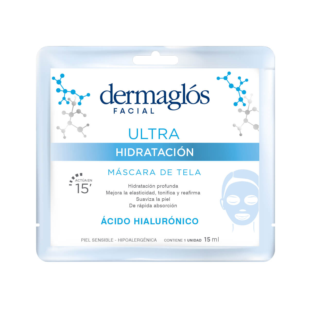 Máscara de Tela Dermaglós Ultra Hidratación 15ml