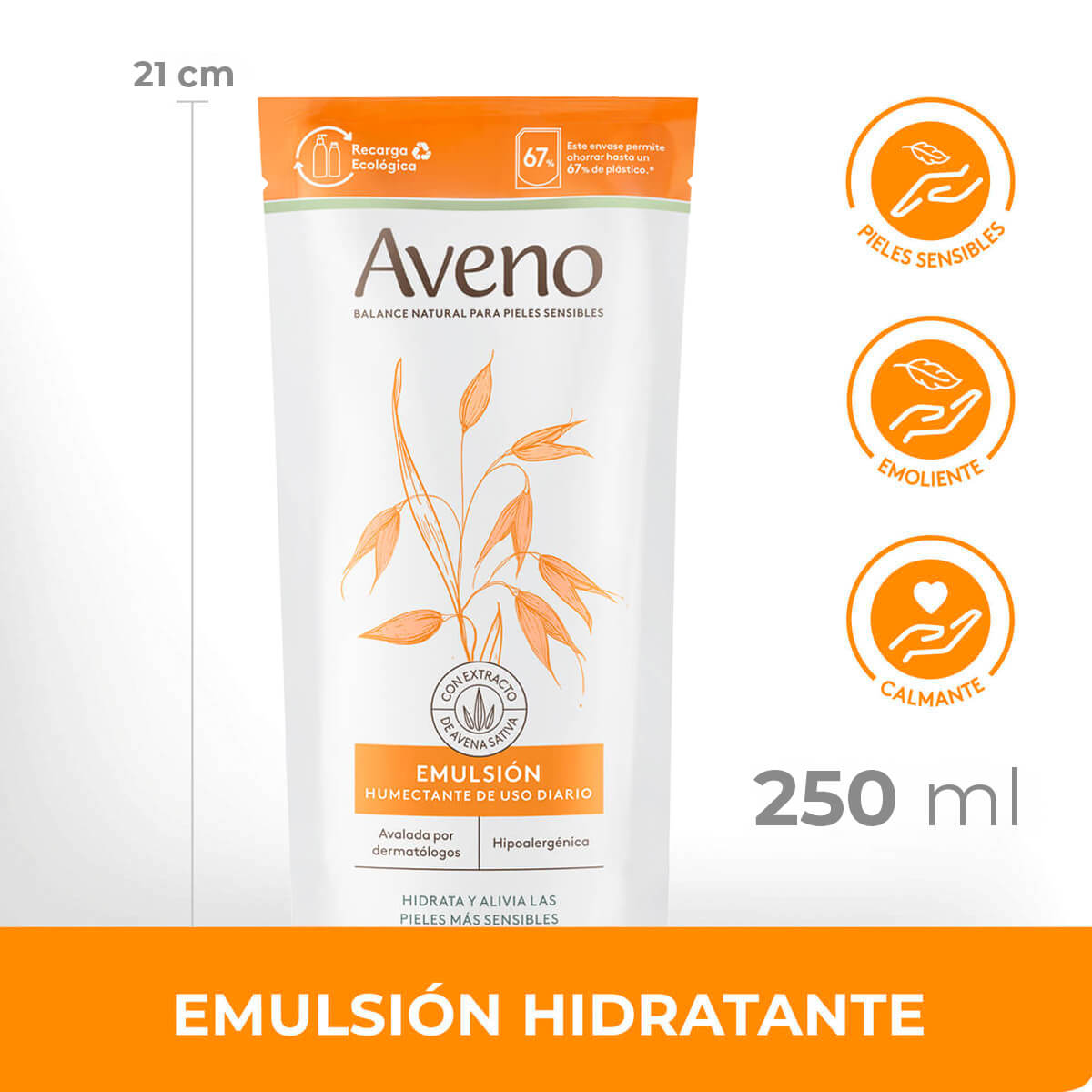 Aveno Refill Emulsión Humectante de Uso Diario 250 ml image number 4