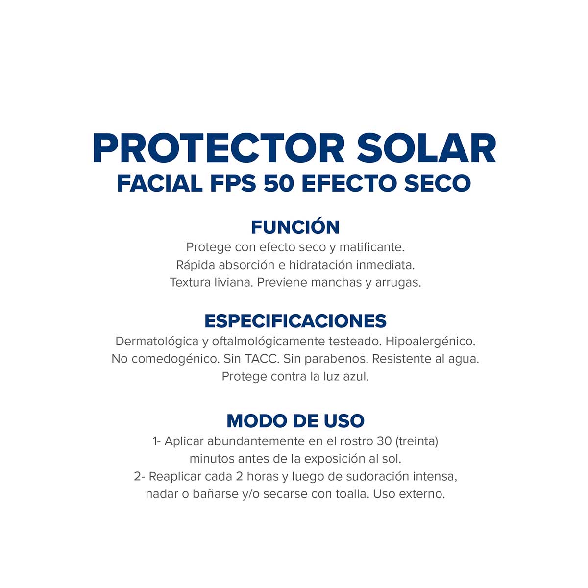 Dermaglós Solar Protector Solar Facial con FPS 50 Efecto Seco Sin Color 50 g image number 6