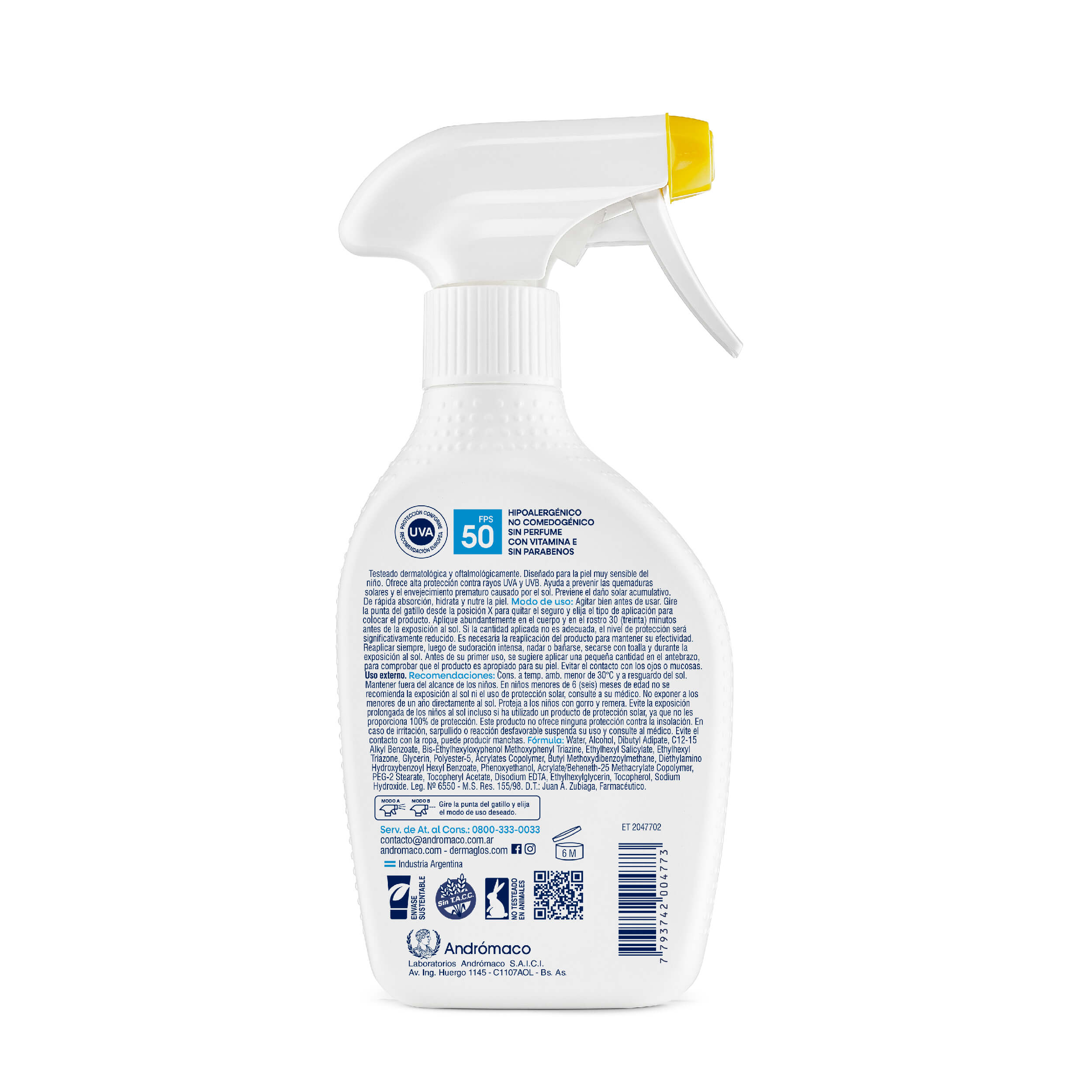 Protector Solar Niños Dermaglós FPS 50 Gatillo 250 ml