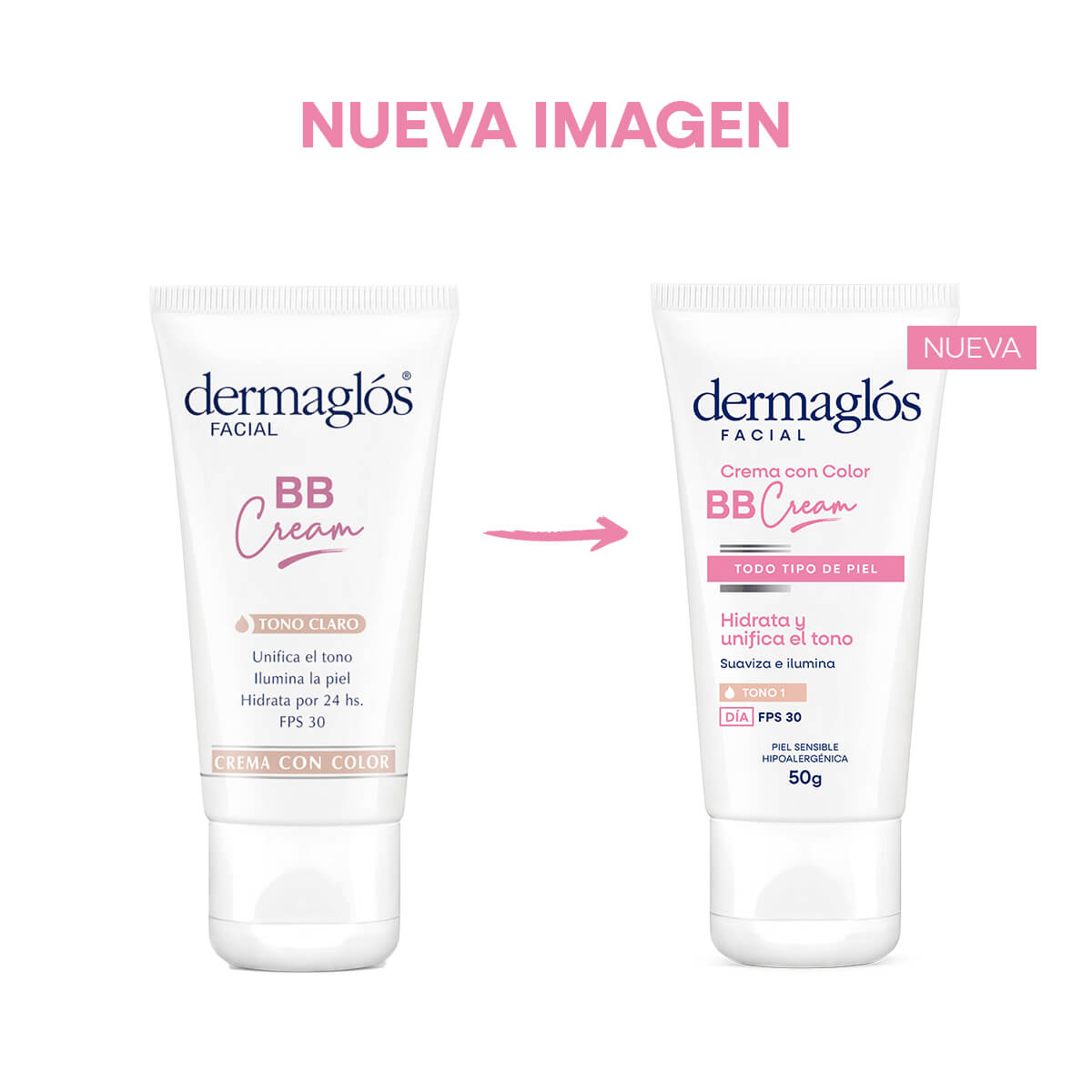 Dermaglós Facial Crema con color BB Cream Tono Claro con FPS 30 50 g image number 2