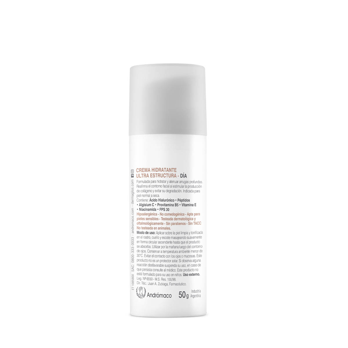 Crema Dermaglós Hidratante Día FPS 30 Ultra Estructura 50 g image number 2